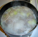 chicken nilaga - chicken n onions boiling